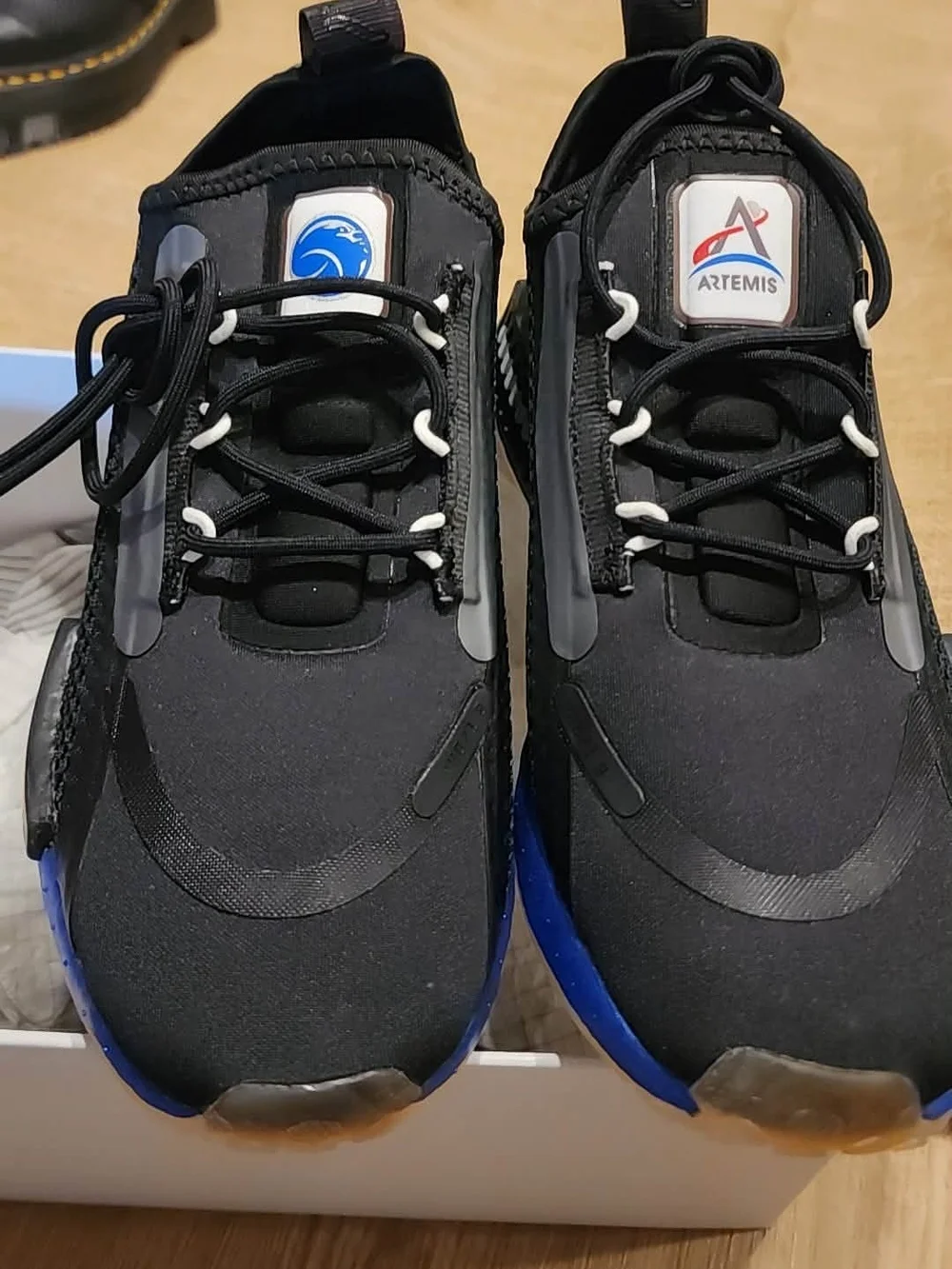 Adidas Kids Black and Blue Artemis Lace-Up Sneakers - Picture 1 of 4